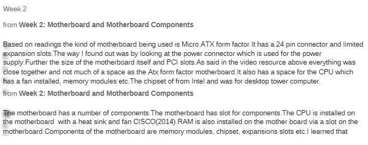 CIS 206 CIS206 CIS/206 Motherboard and Motherboard Components