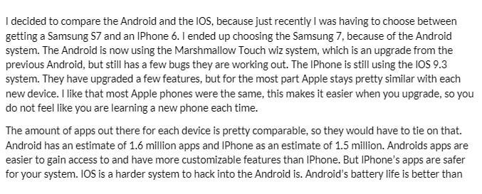 CIS 105 CIS105 CIS/105 Android and the IOS Comparison