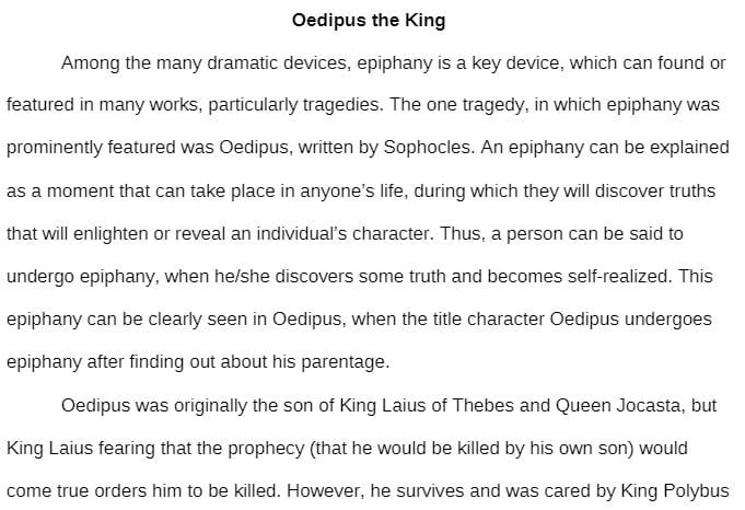 ENC 1102 ENC1102 Oedipus the King - Everest College