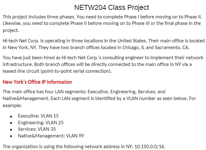 NETW 204 NETW204 NETW/204 WK 7 phase 3 project